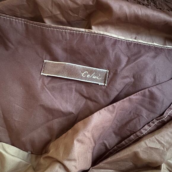 Brown Ombré Bubble Skirt Y2K Celui Side Zipper Silky Medium 80s Punk Fall Indie - Picture 6 of 7